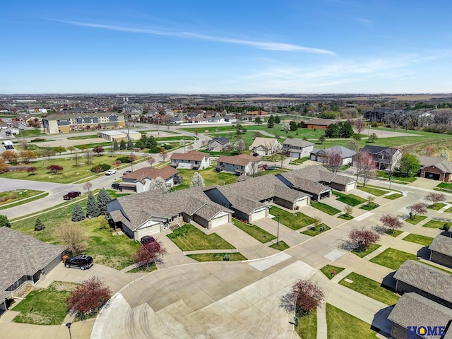 drone / aerial view with a residential view