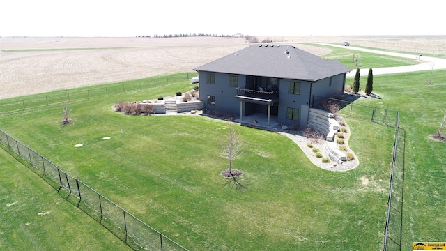bird's eye view with a rural view