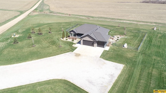 aerial view with a rural view