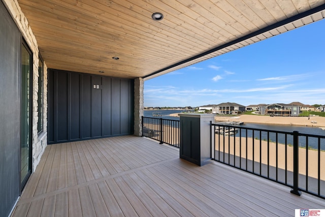 676 Waterford Pointe Pointe, Ashland, NE 68003 - wooden deck featuring a water view and a residential view