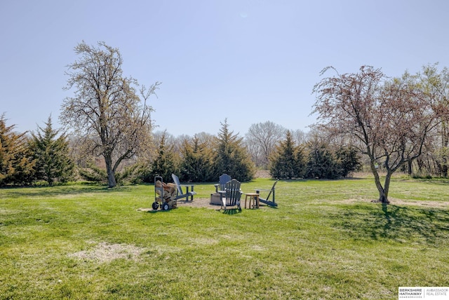 view of property's community with a yard