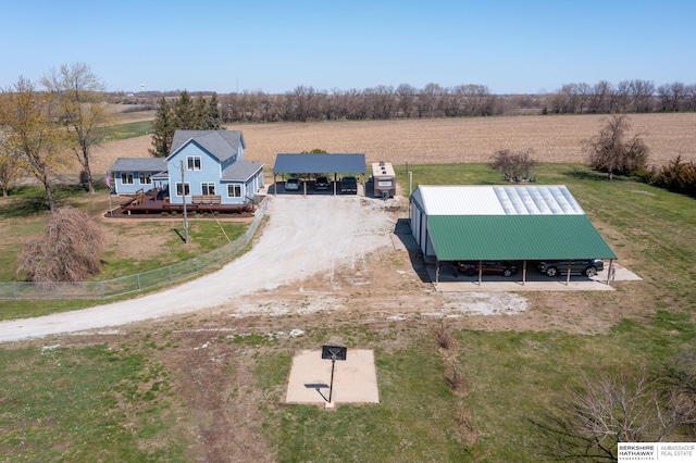 bird's eye view featuring a rural view