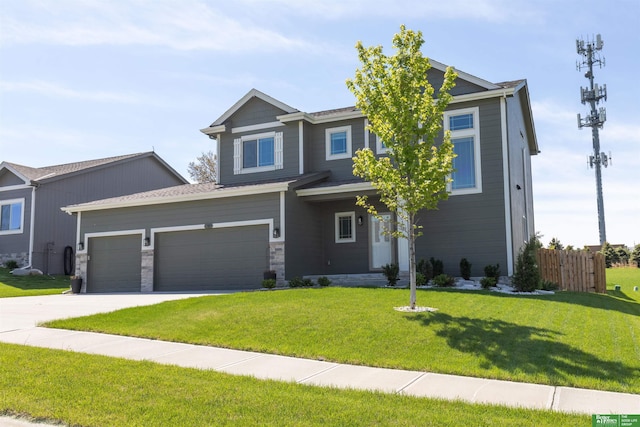 craftsman house with driveway and a garage