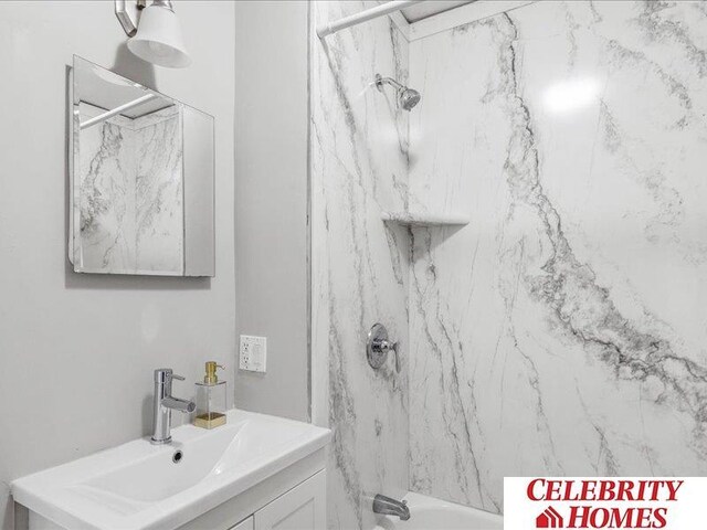 3361 N 59th St, Omaha, NE 68104 - bathroom with vanity and shower / tub combination