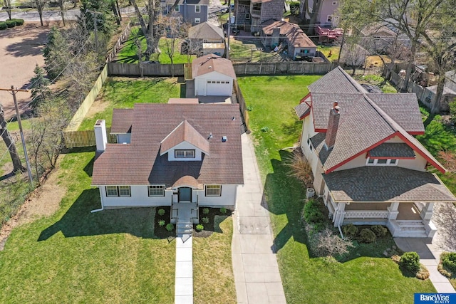 bird's eye view featuring a residential view