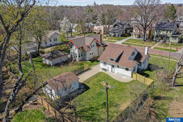 aerial view with a residential view
