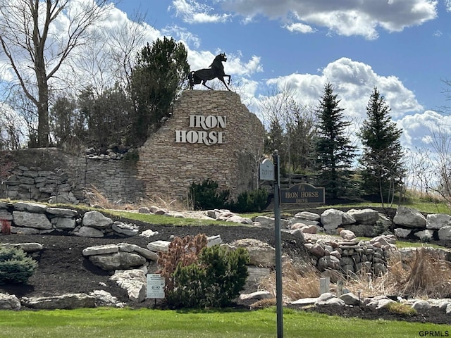 view of community sign