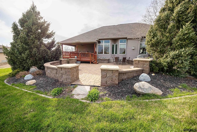 view of patio featuring a wooden deck
