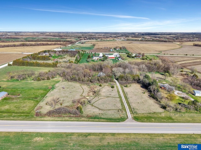 aerial view featuring a rural view