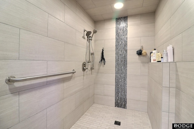 full bathroom with tiled shower