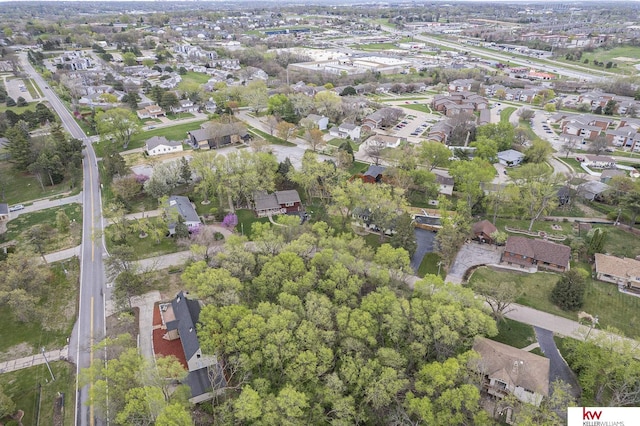 aerial view with a residential view