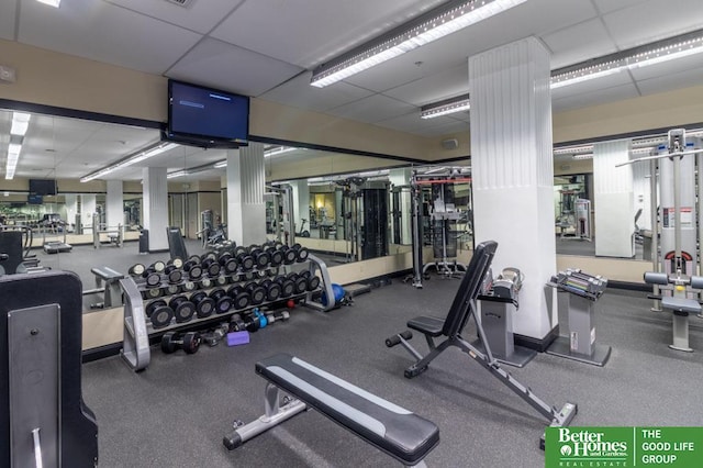 210 S 16th St Unit 901, Omaha, NE 68102 - workout area featuring a drop ceiling