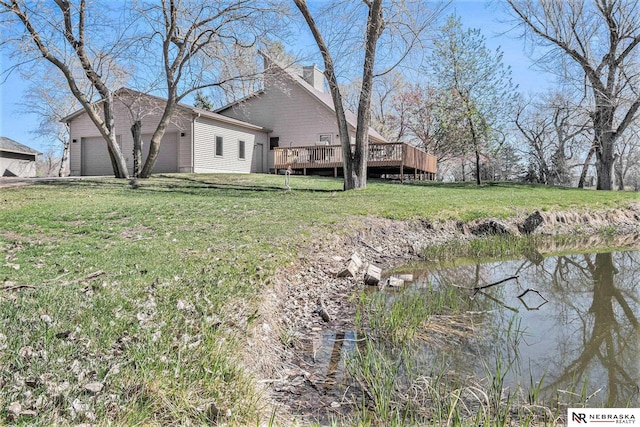 view of yard featuring a deck