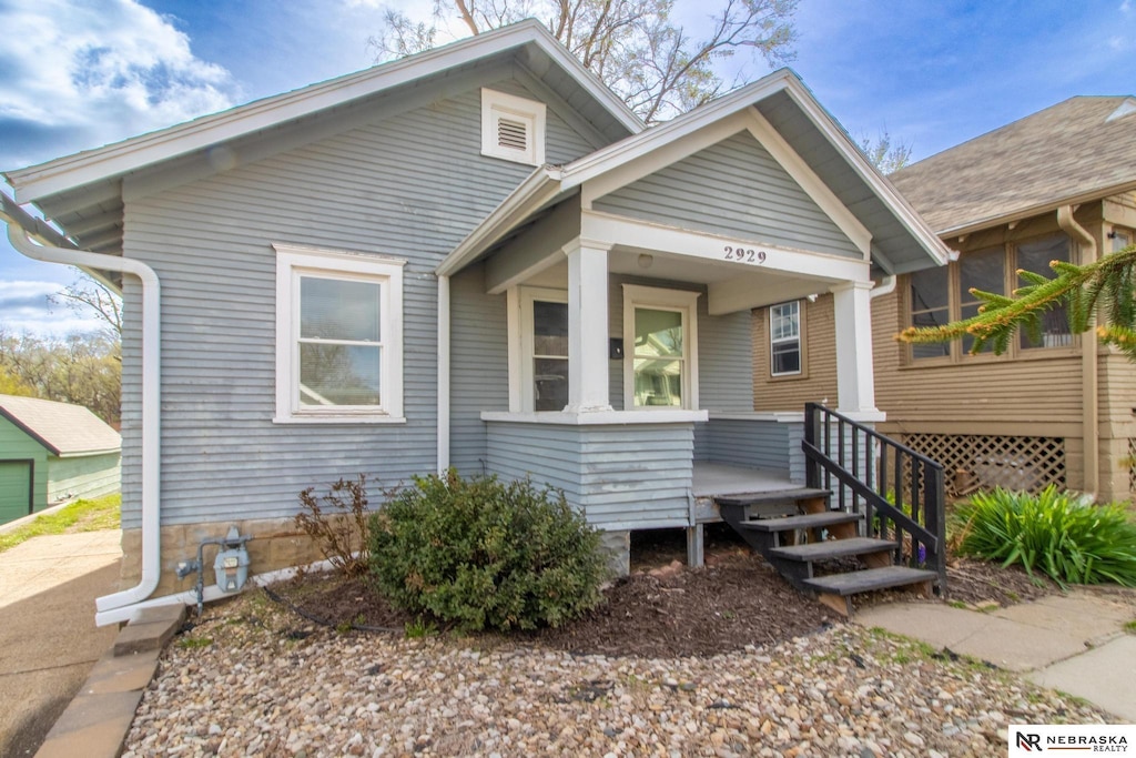 view of bungalow-style home