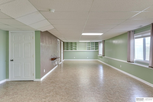 2857 Ravae Ln, Blair, NE 68008 - interior space with visible vents, a drop ceiling, and baseboards