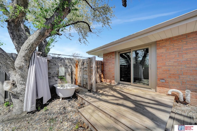 wooden deck with fence