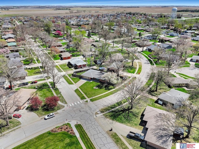 bird's eye view with a residential view