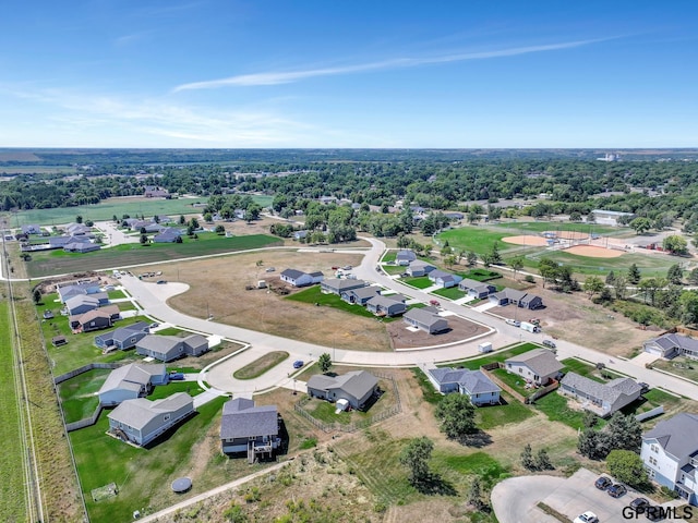 birds eye view of property with a residential view