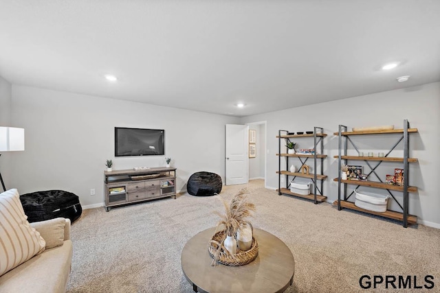 6308 Harvest Dr, Papillion, NE 68157 - carpeted living area with baseboards and recessed lighting