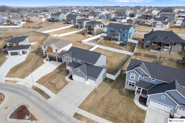 bird's eye view with a residential view