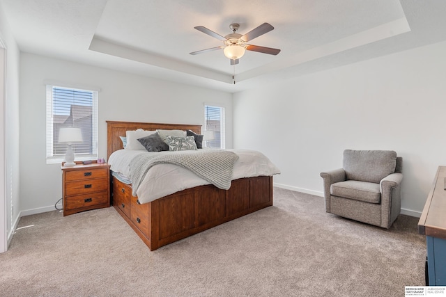 6315 N Hws Cleveland Blvd, Omaha, NE 68116 - bedroom with light carpet, multiple windows, and a raised ceiling