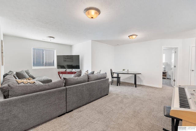 6315 N Hws Cleveland Blvd, Omaha, NE 68116 - carpeted living room featuring baseboards and a textured ceiling