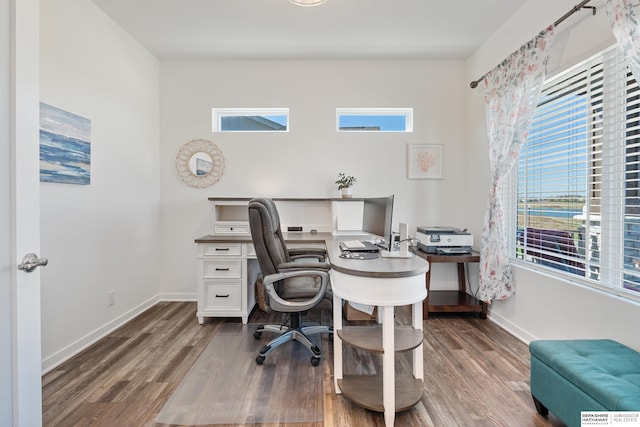 6315 N Hws Cleveland Blvd, Omaha, NE 68116 - office featuring baseboards, wood finished floors, and a healthy amount of sunlight
