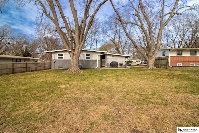 view of yard with fence