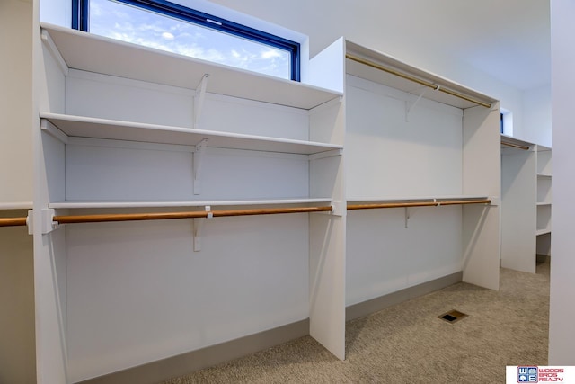 walk in closet with carpet floors and visible vents