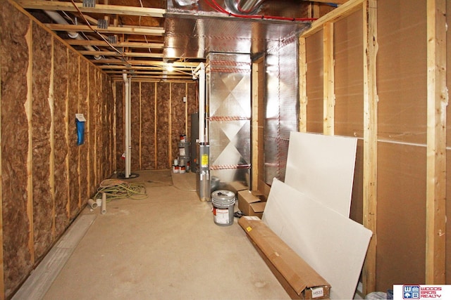 view of unfinished basement