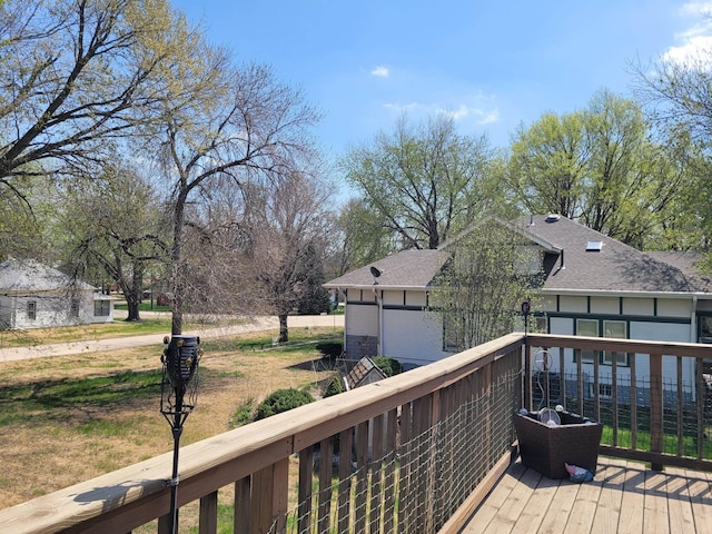 1321 Frances St, Goehner, NE 68364 - wooden deck featuring a garage