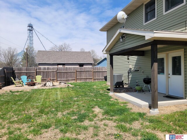 1321 Frances St, Goehner, NE 68364 - view of yard featuring fence, a patio, and an outdoor fire pit