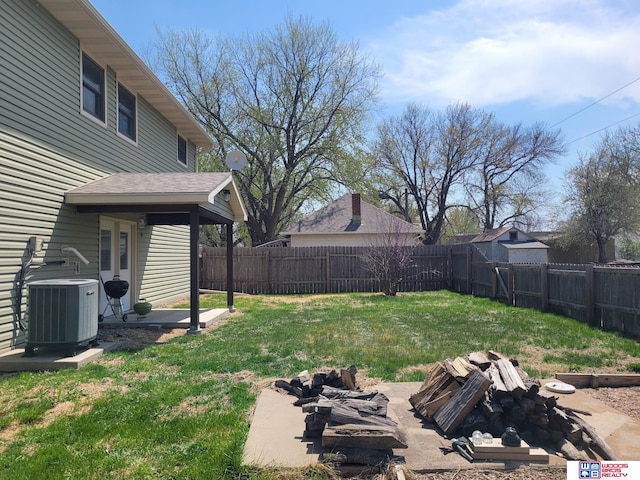 1321 Frances St, Goehner, NE 68364 - view of yard with a fenced backyard and cooling unit