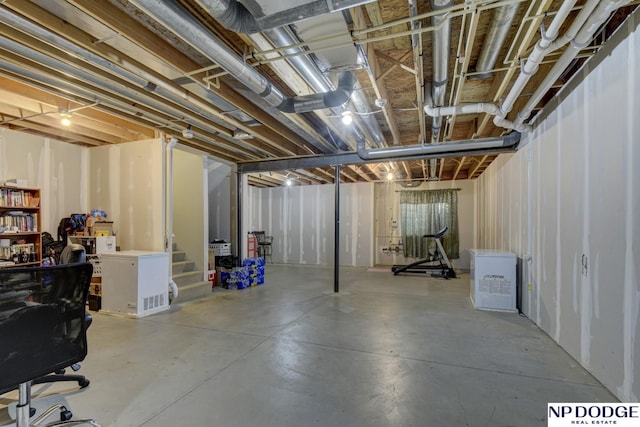 unfinished below grade area with stairs