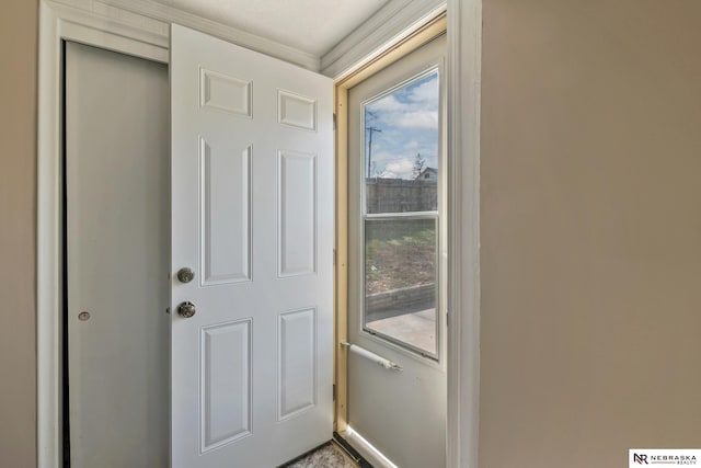 2725 Monroe St, Omaha, NE 68107 - doorway to outside with crown molding