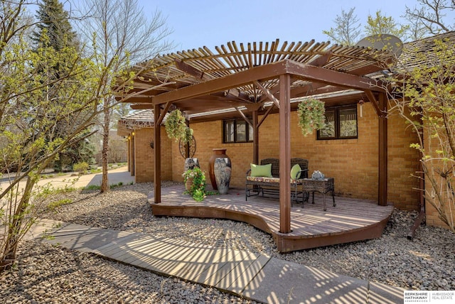 30238 Nixon Dr, Honey Creek, IA 51542 - view of patio / terrace featuring a pergola and a deck
