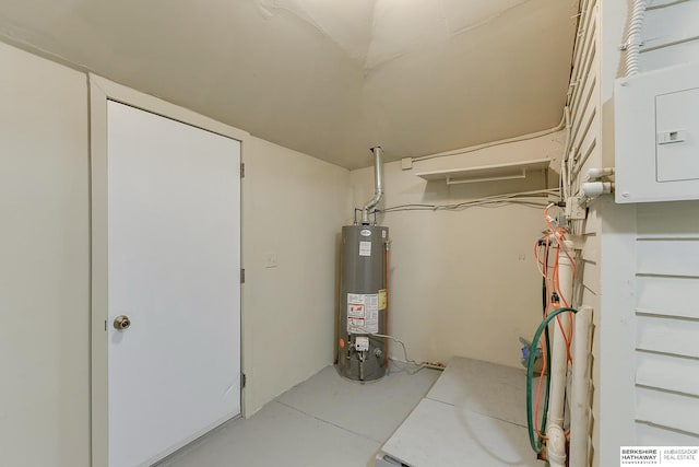 utilities featuring electric panel and water heater