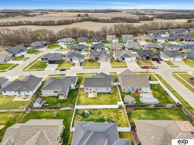 aerial view featuring a residential view