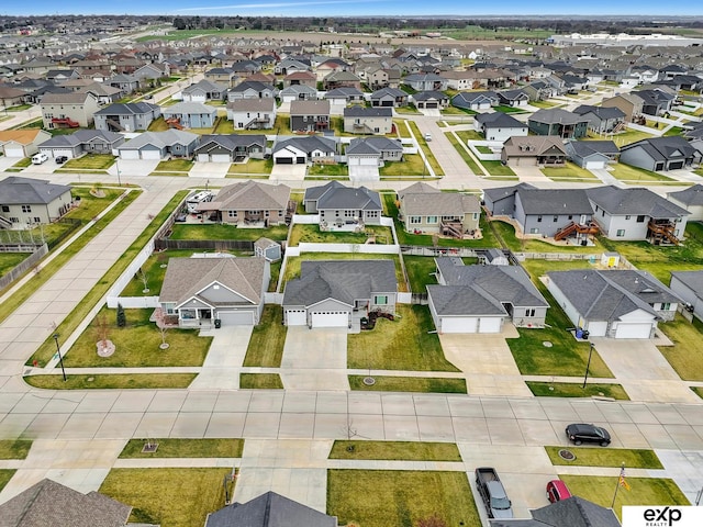 bird's eye view featuring a residential view