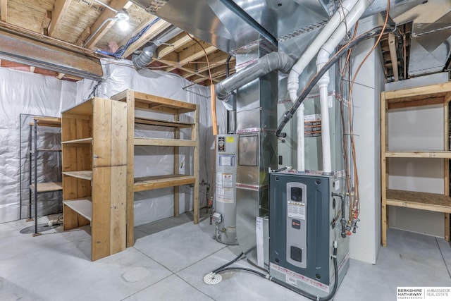 unfinished below grade area with heating unit