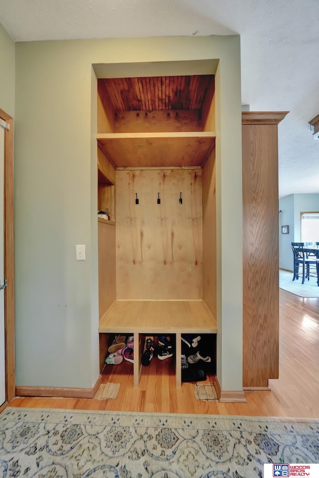 mudroom featuring wood finished floors