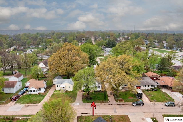 aerial view with a residential view