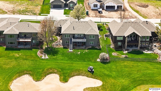 bird's eye view with a residential view