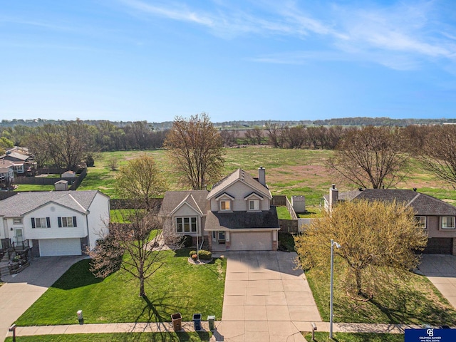 aerial view featuring a residential view