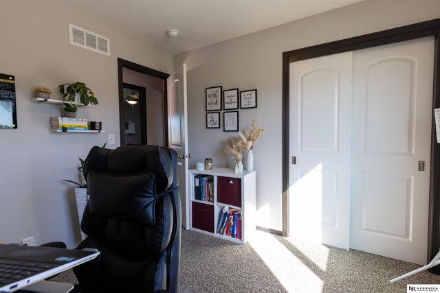 carpeted office with visible vents