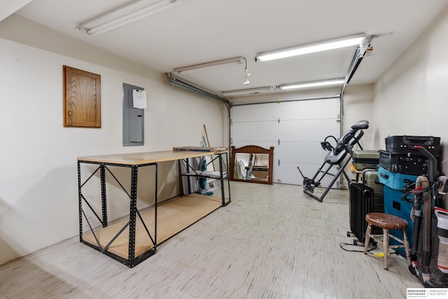 garage featuring electric panel