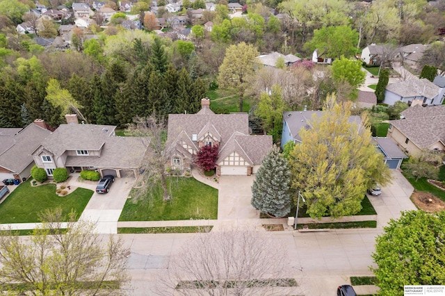 bird's eye view with a residential view