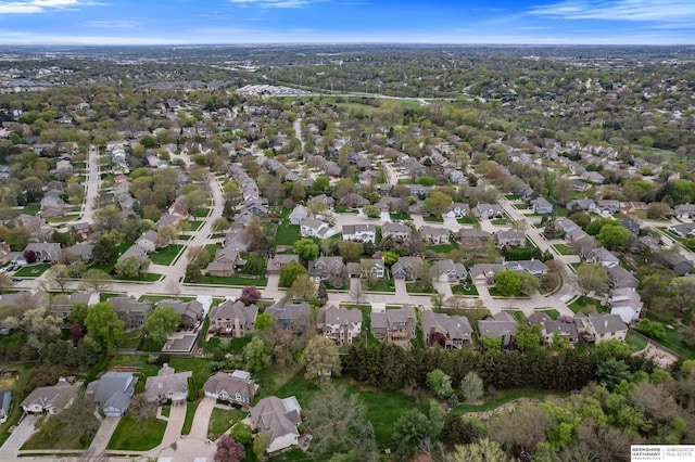 aerial view with a residential view