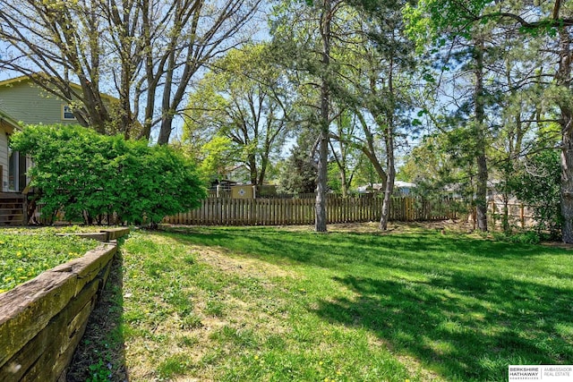 view of yard featuring fence private yard