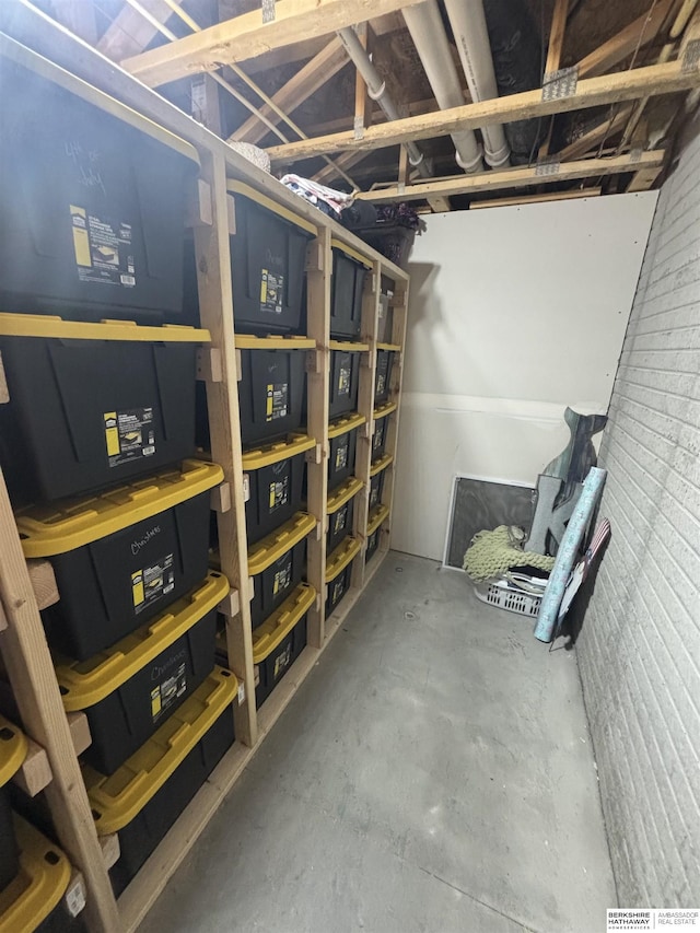 view of storage area